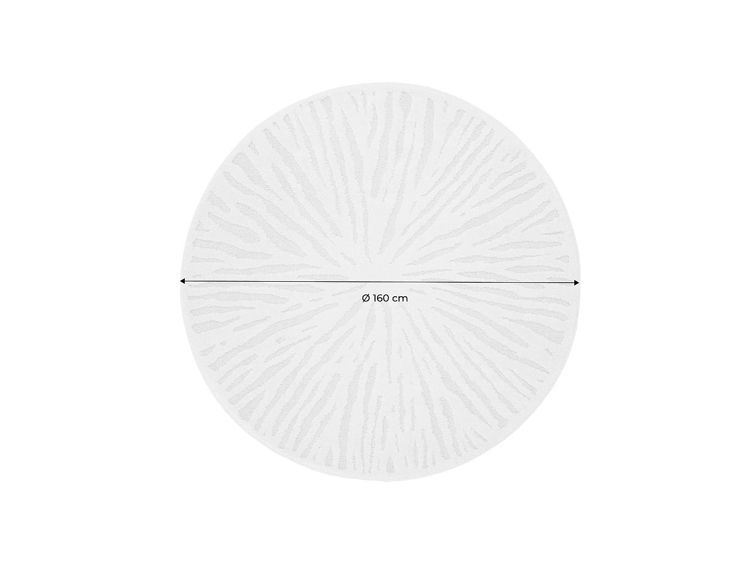 Alfombra interior shaggy redonda beige, 160cm crema