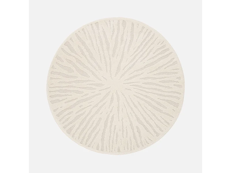 Alfombra interior shaggy redonda beige, 160cm crema