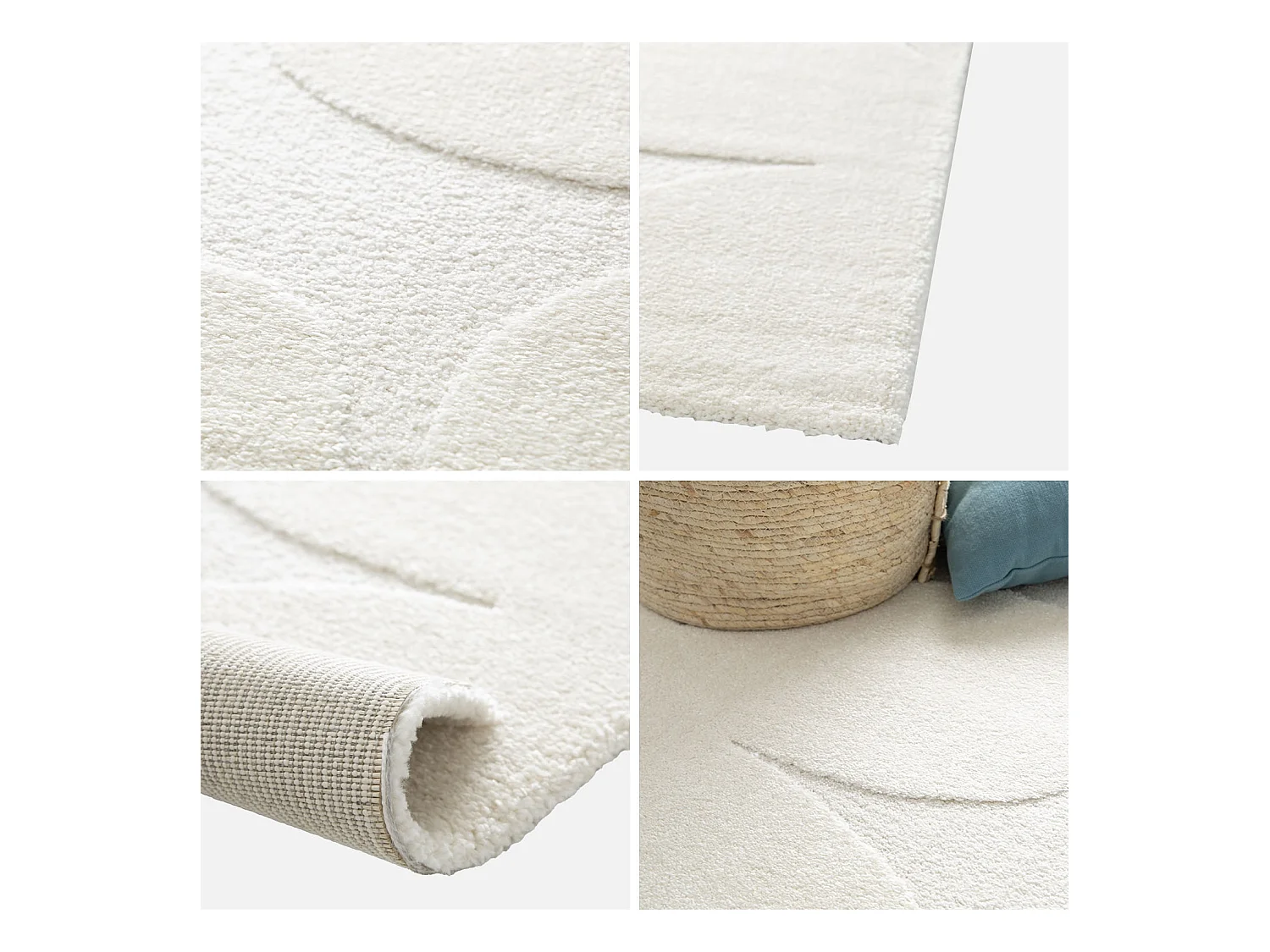 Tapis intérieur motif fleures crème Betty 120x170cm