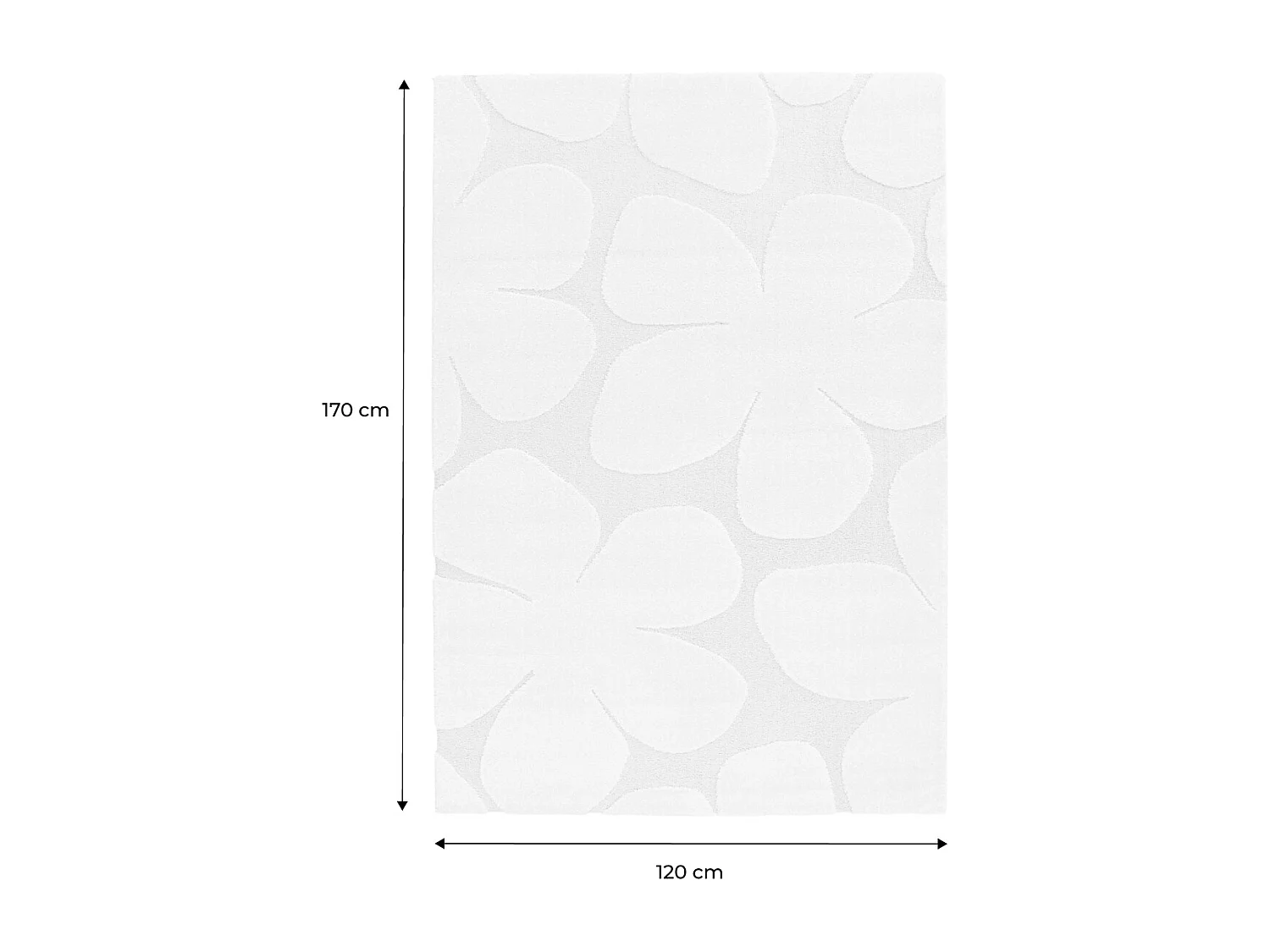 Tapis intérieur motif fleures crème Betty 120x170cm