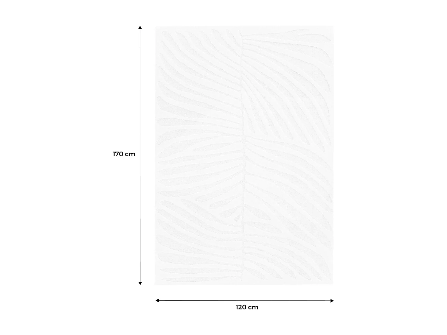 Tapis intérieur motif végétal crème Lily 120x170cm