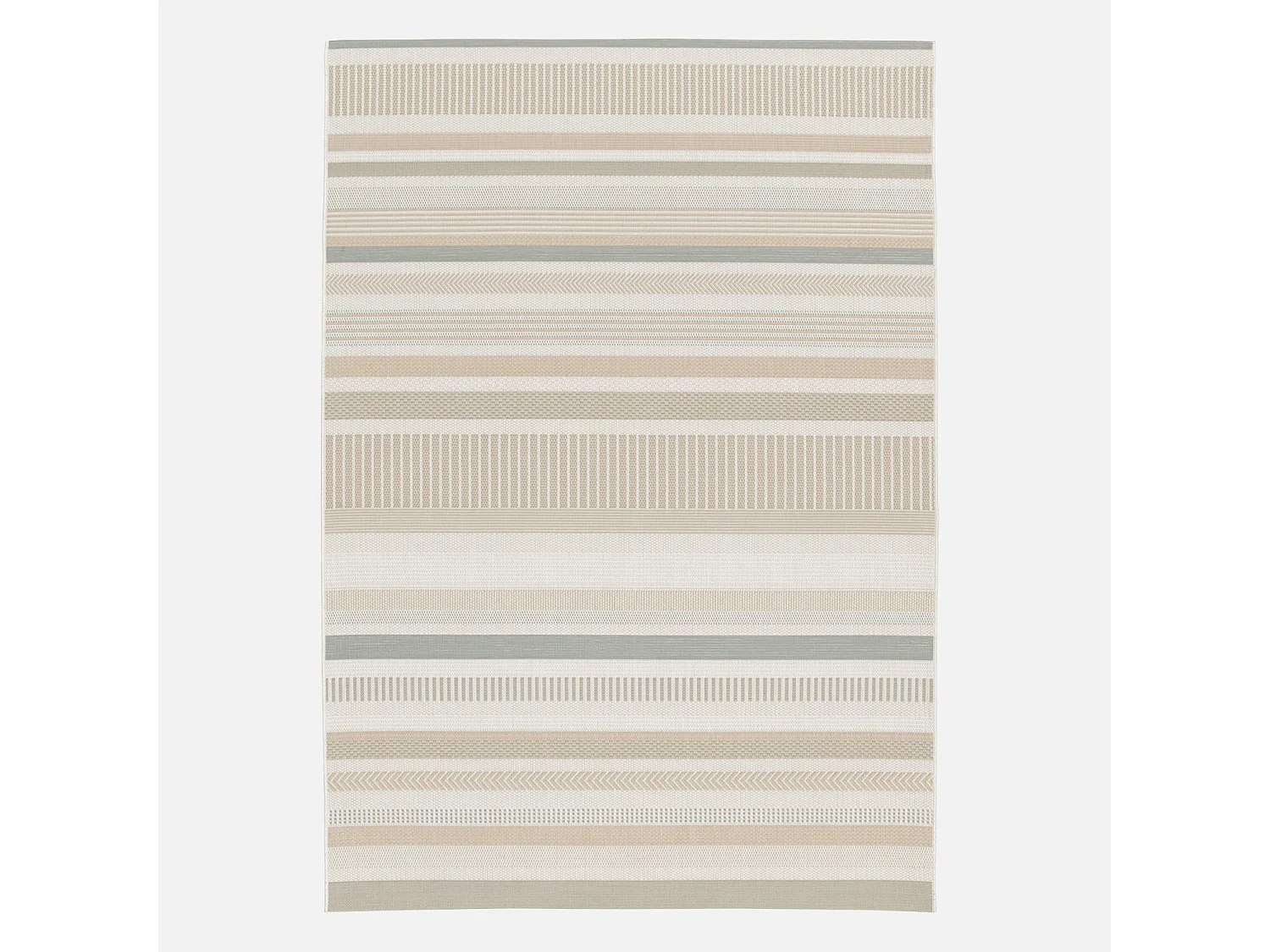 Tapis intérieur/extérieur vintage motif linéaire beige crème gris Gary 160x230cm