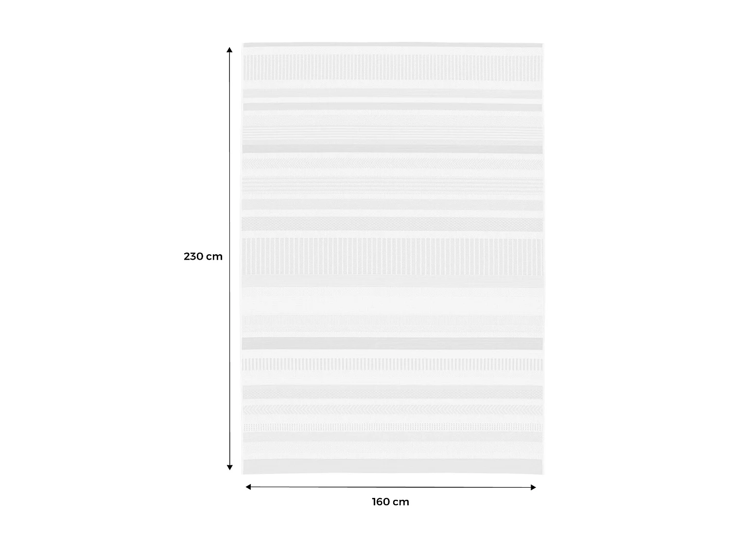 Tapis intérieur/extérieur vintage motif linéaire beige crème gris Gary 160x230cm