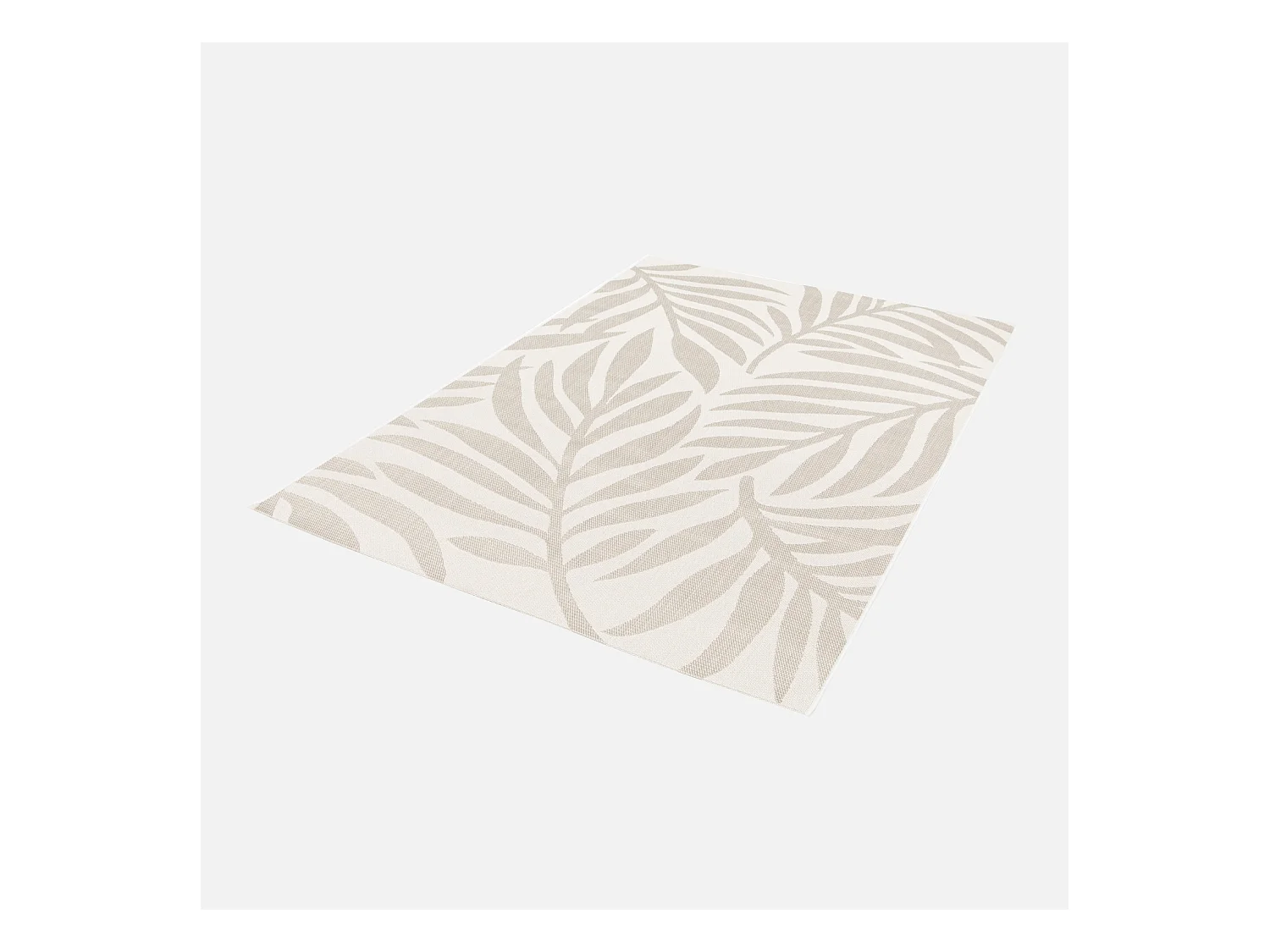 Tapis intérieur/extérieur motif végétal beige polyester recyclé Kate 160x230cm