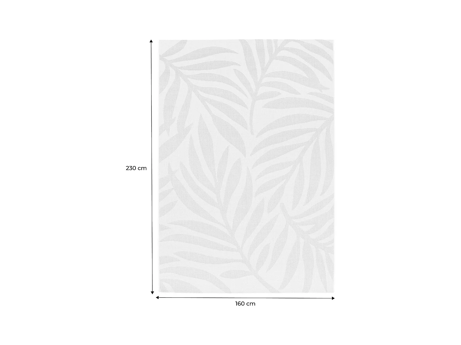 Tapis intérieur/extérieur motif végétal beige polyester recyclé Kate 160x230cm