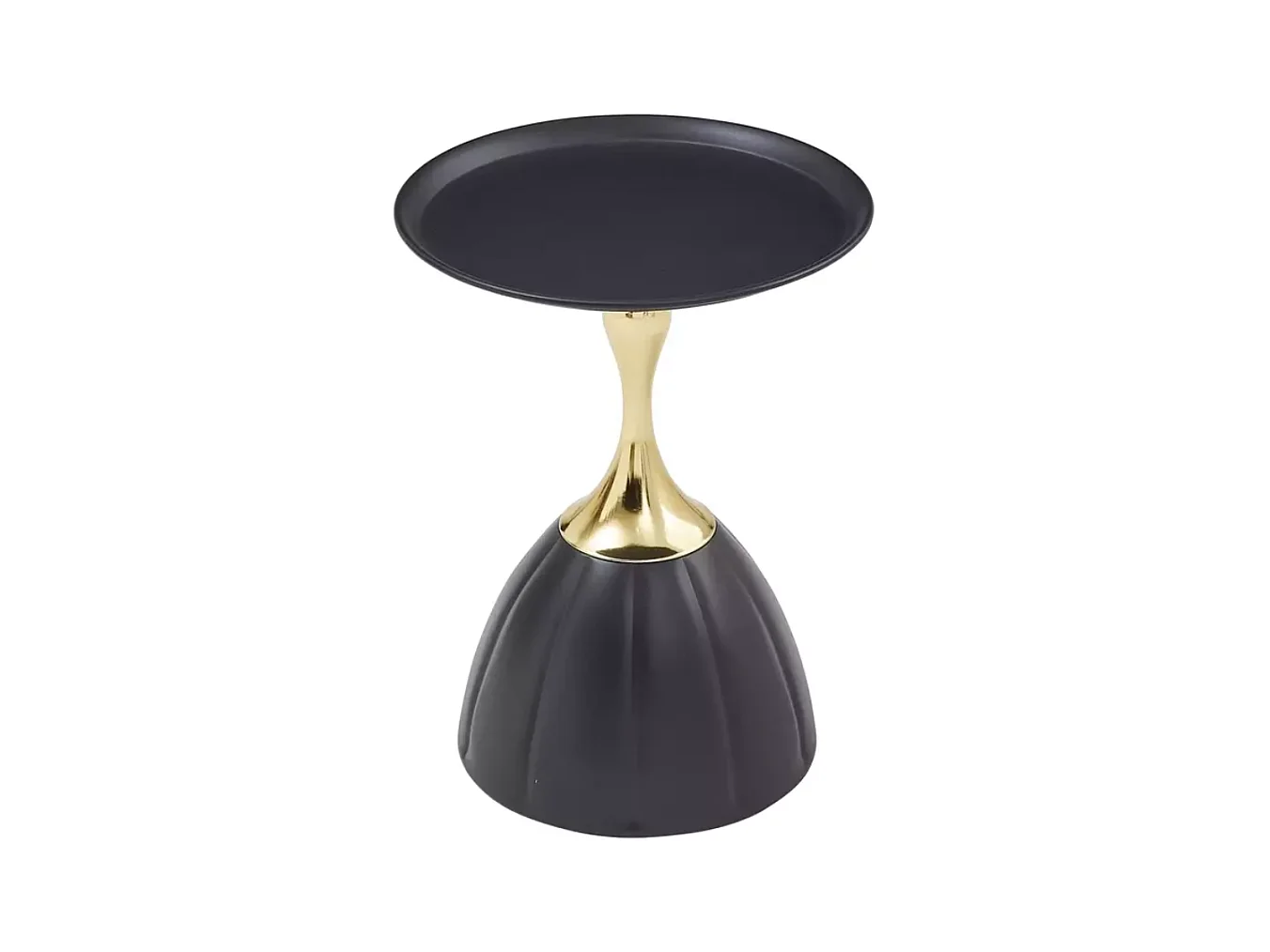 Table basse design moderne en métal noir et or LUXIA