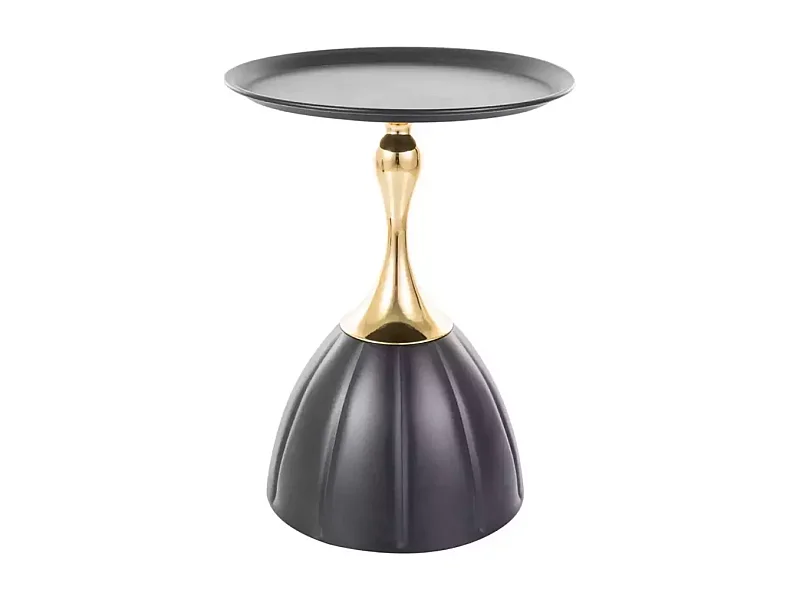 Table basse design moderne en métal noir et or LUXIA