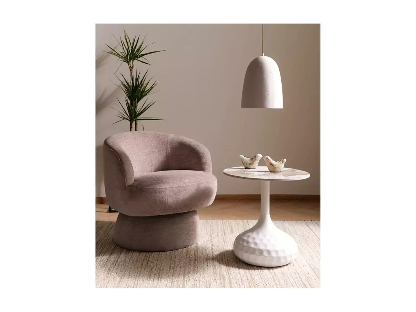 Table basse céramique design effet marbre blanc hauteur 49 cm LOSANE