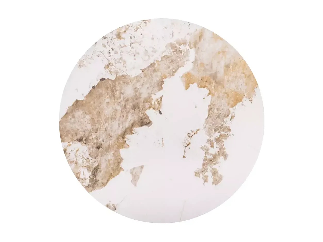 Table basse céramique design effet marbre blanc hauteur 49 cm LOSANE