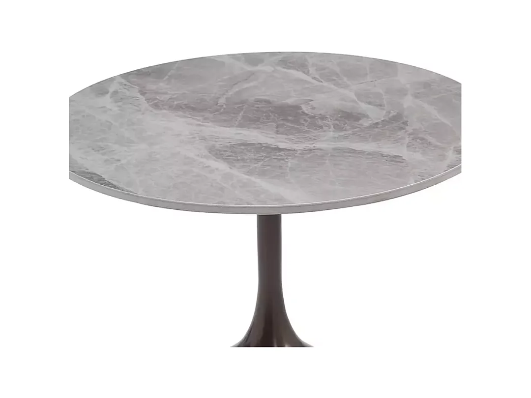 Table basse originale gris effet marbre et bronze antique SLIM