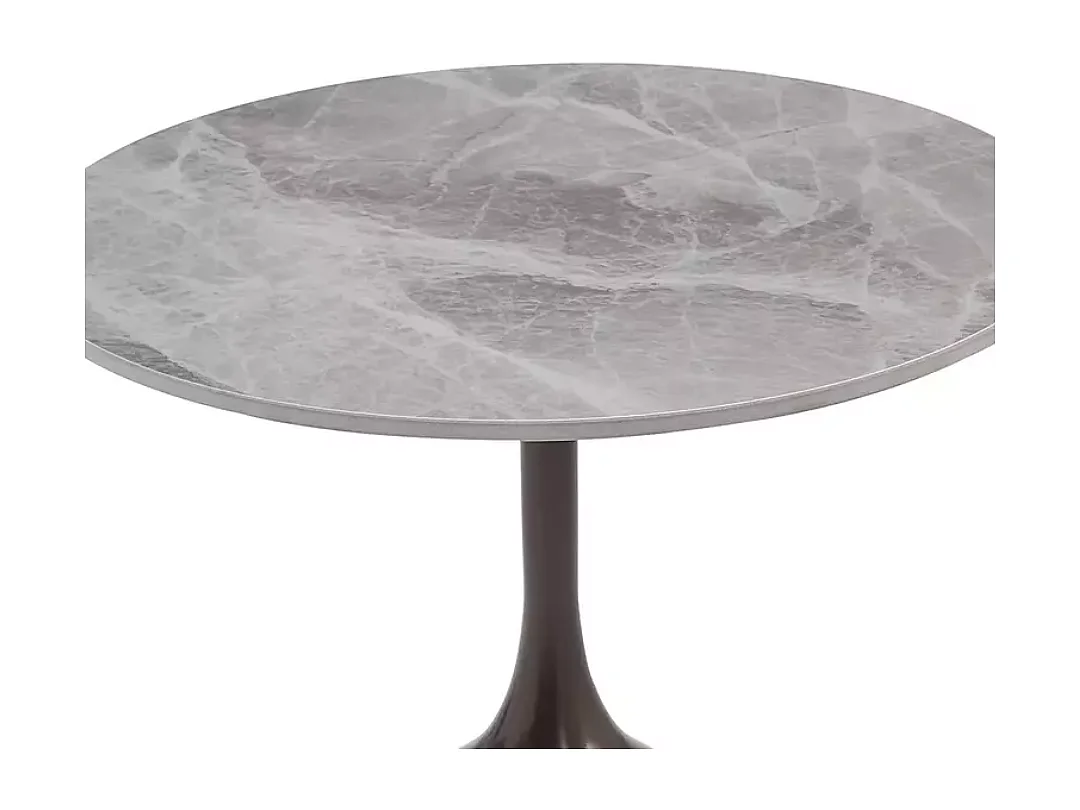 Table basse originale gris effet marbre et bronze antique SLIM