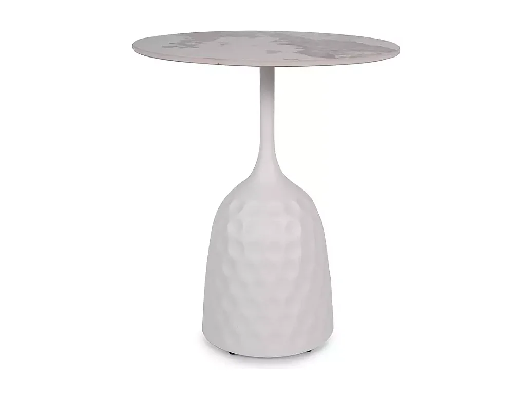 Table basse céramique design effet marbre blanc hauteur 60 cm LOSANE