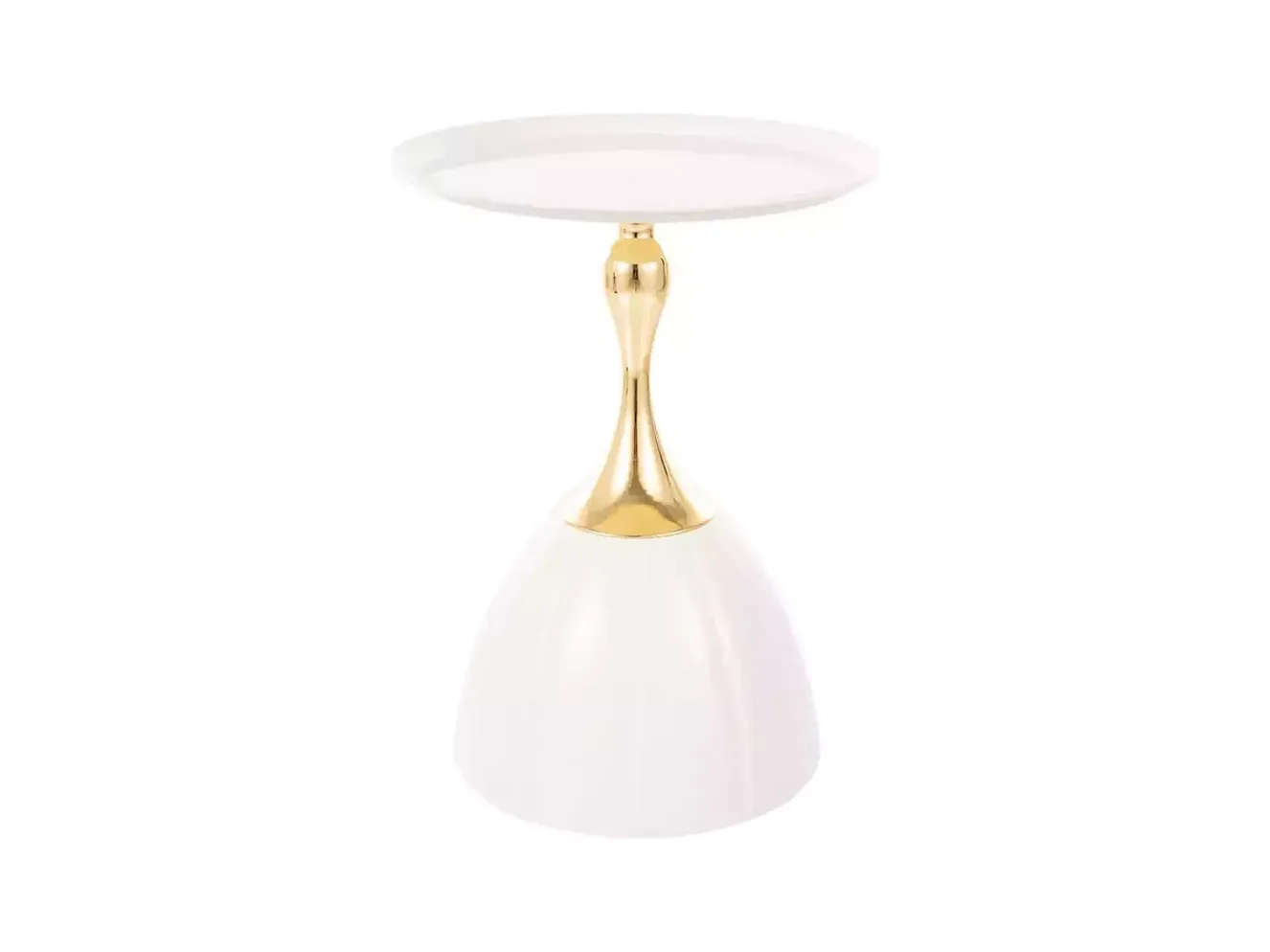 Table basse design moderne en métal blanc et or LUXIA