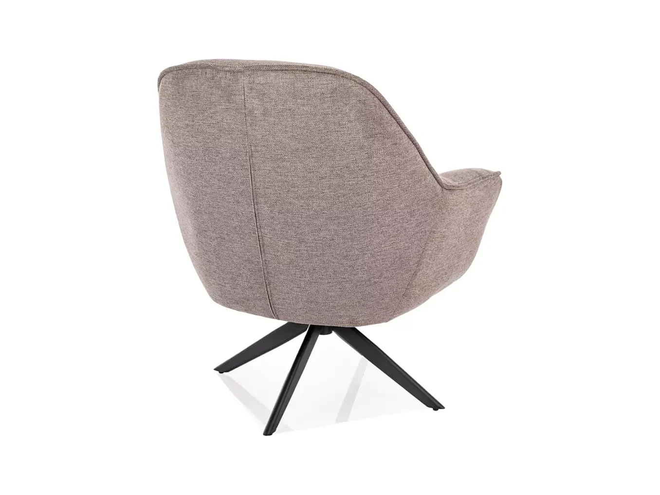 Fauteuil tissu beige pivotant 360° design contemporain pied métal noir MASA