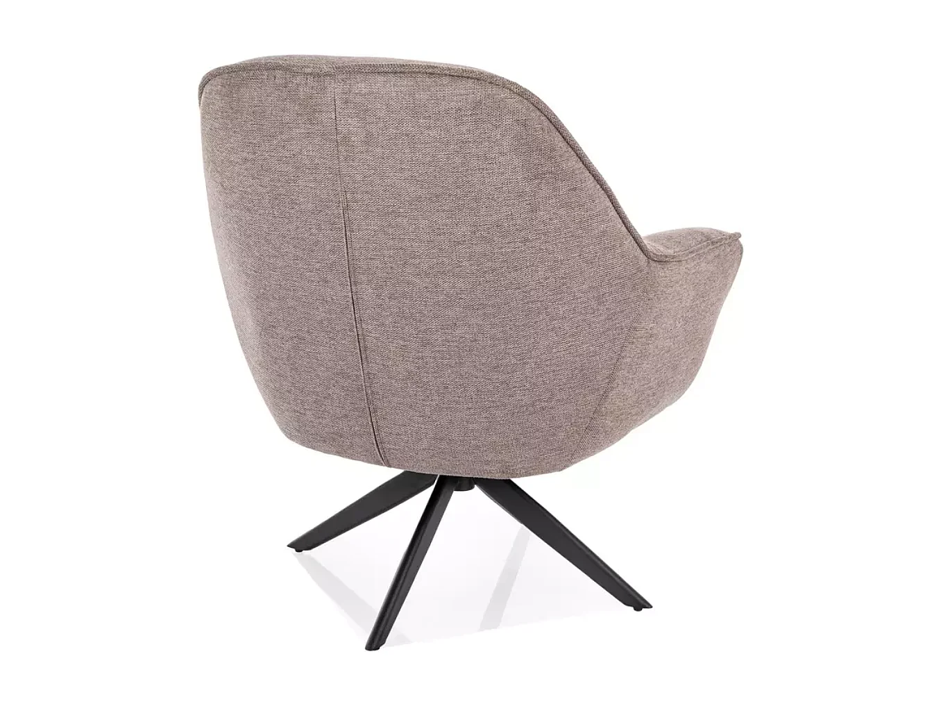 Fauteuil tissu beige pivotant 360° design contemporain pied métal noir MASA