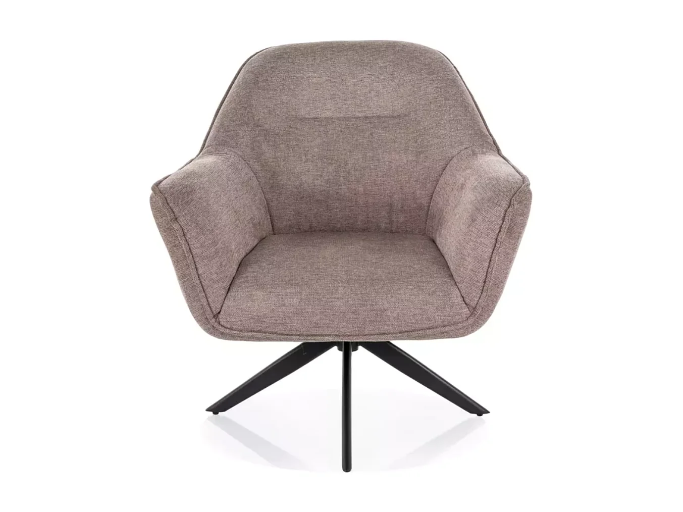Fauteuil tissu beige pivotant 360° design contemporain pied métal noir MASA