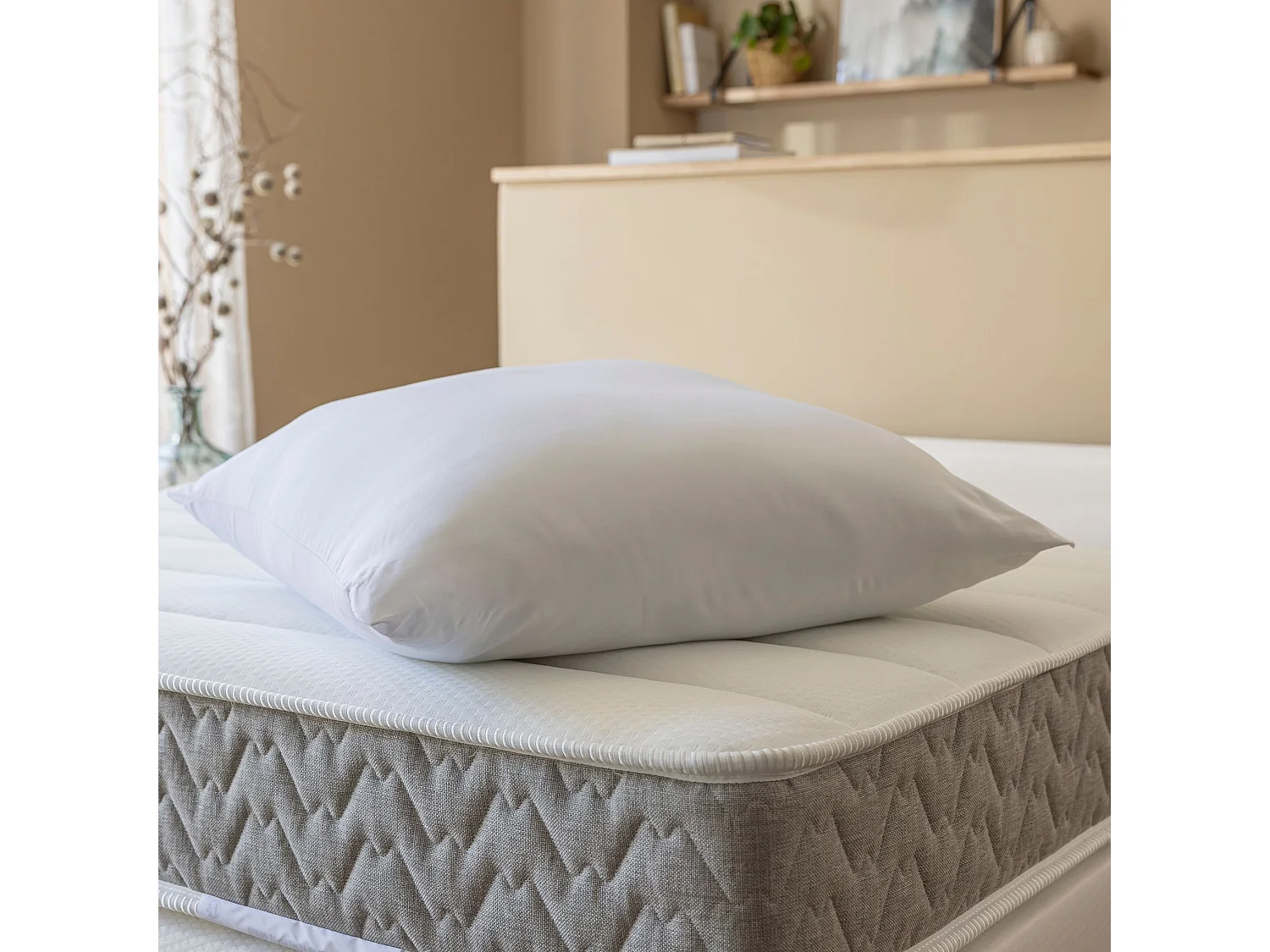 Pack couette 4 saisons et oreiller anti-acariens et anti-bactériens 140x200 cm