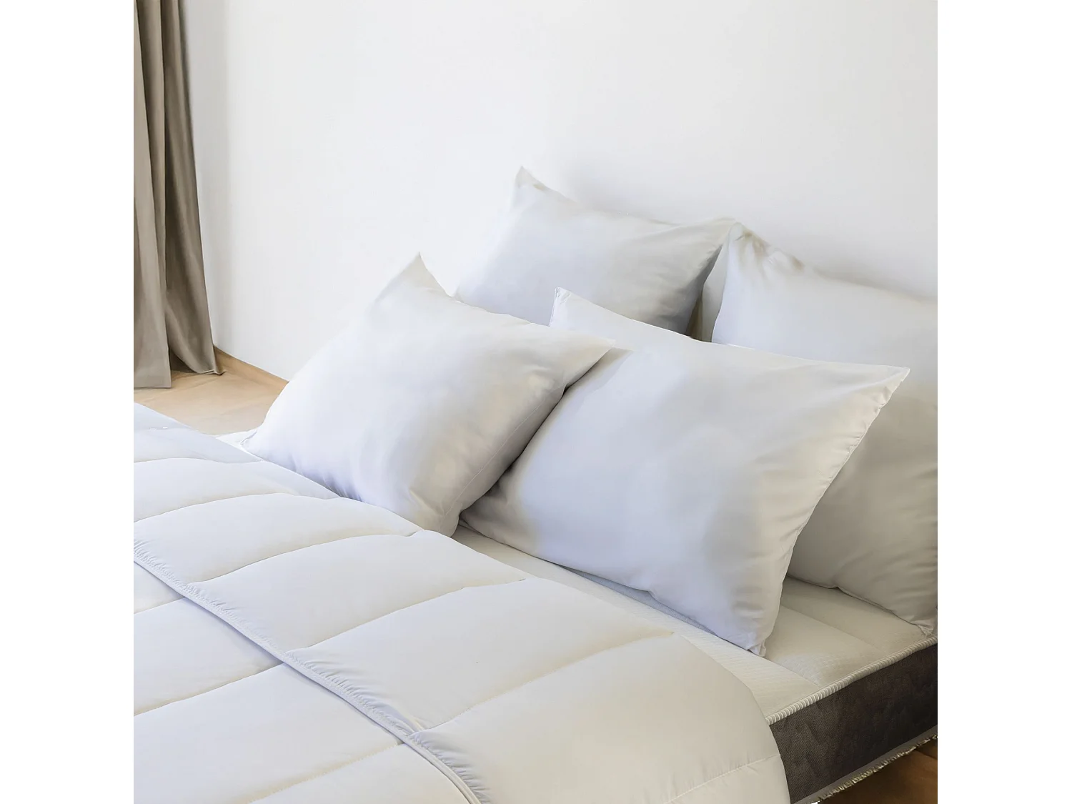 Pack couette été et oreiller anti-acariens et anti-bactériens 140x200 cm