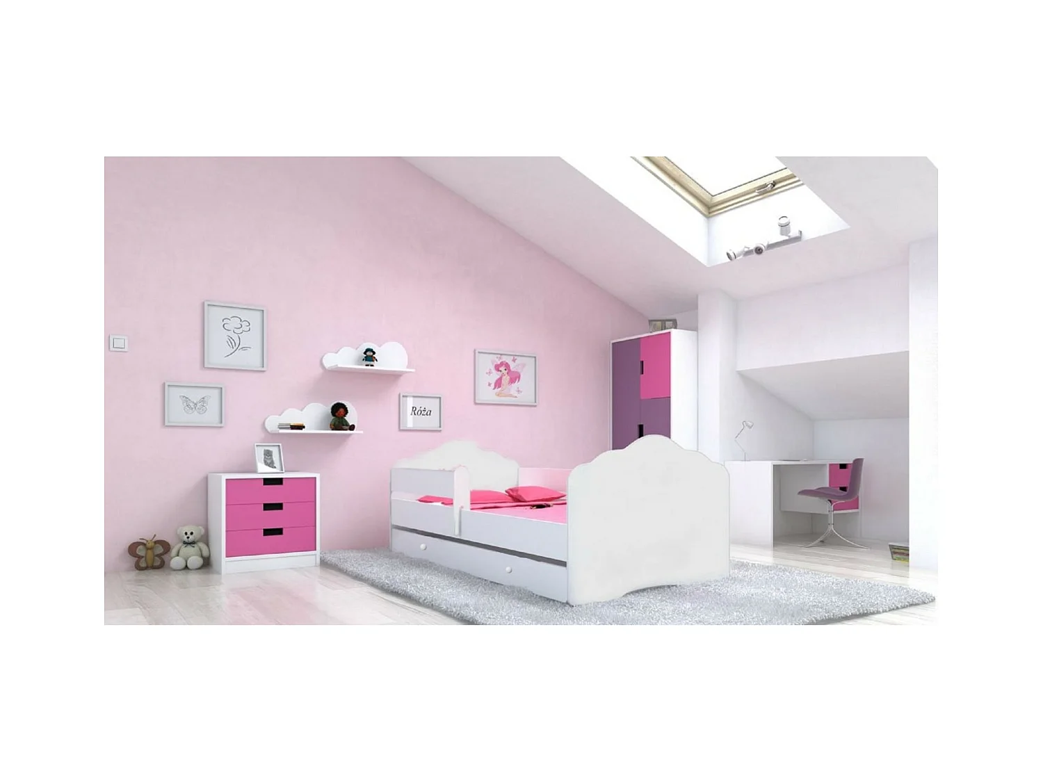 Lit Cosimo (70x140) /matelas inclus/blanche