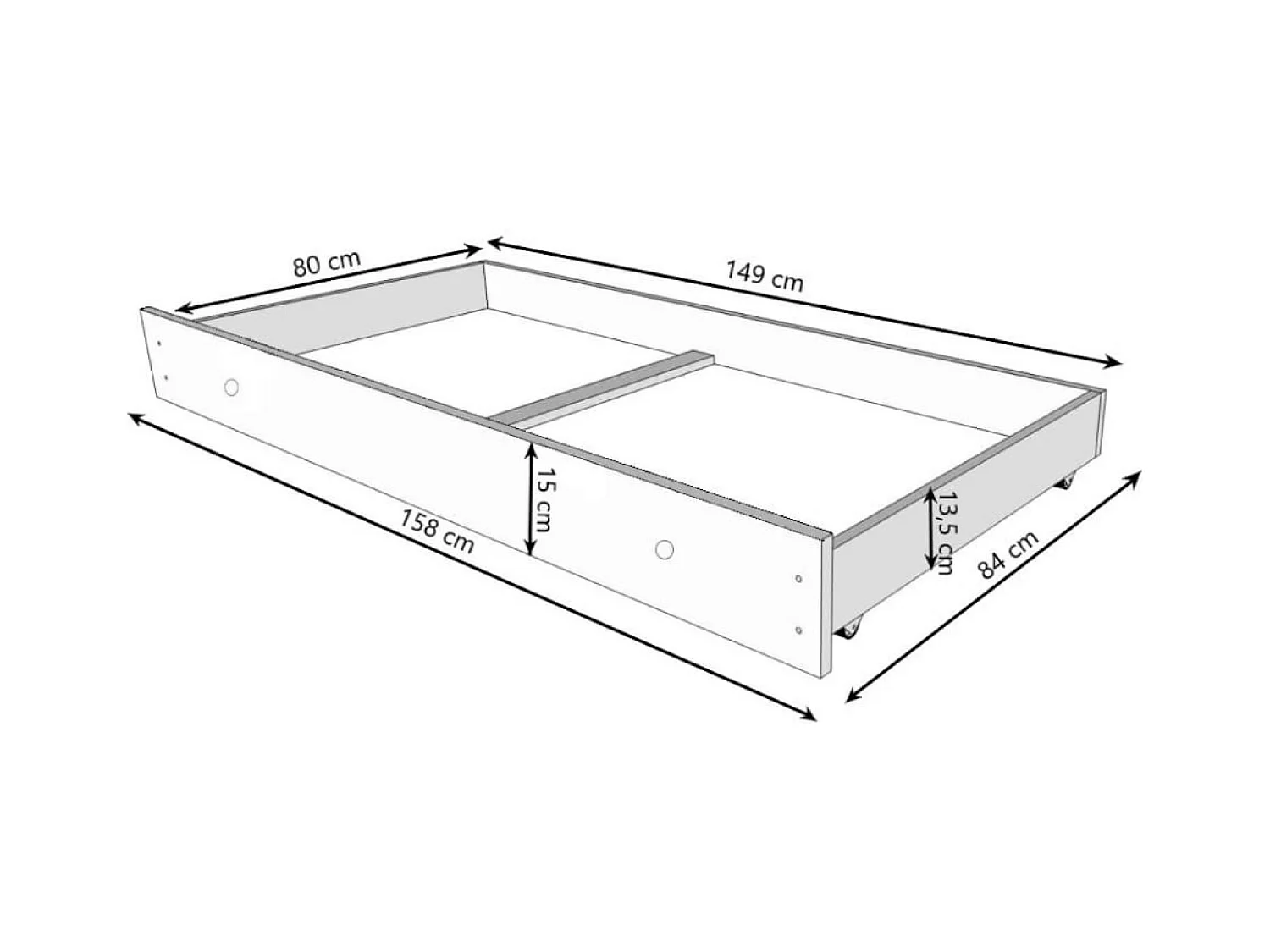 Lit Cosimo (80x160) /matelas inclus/blanche