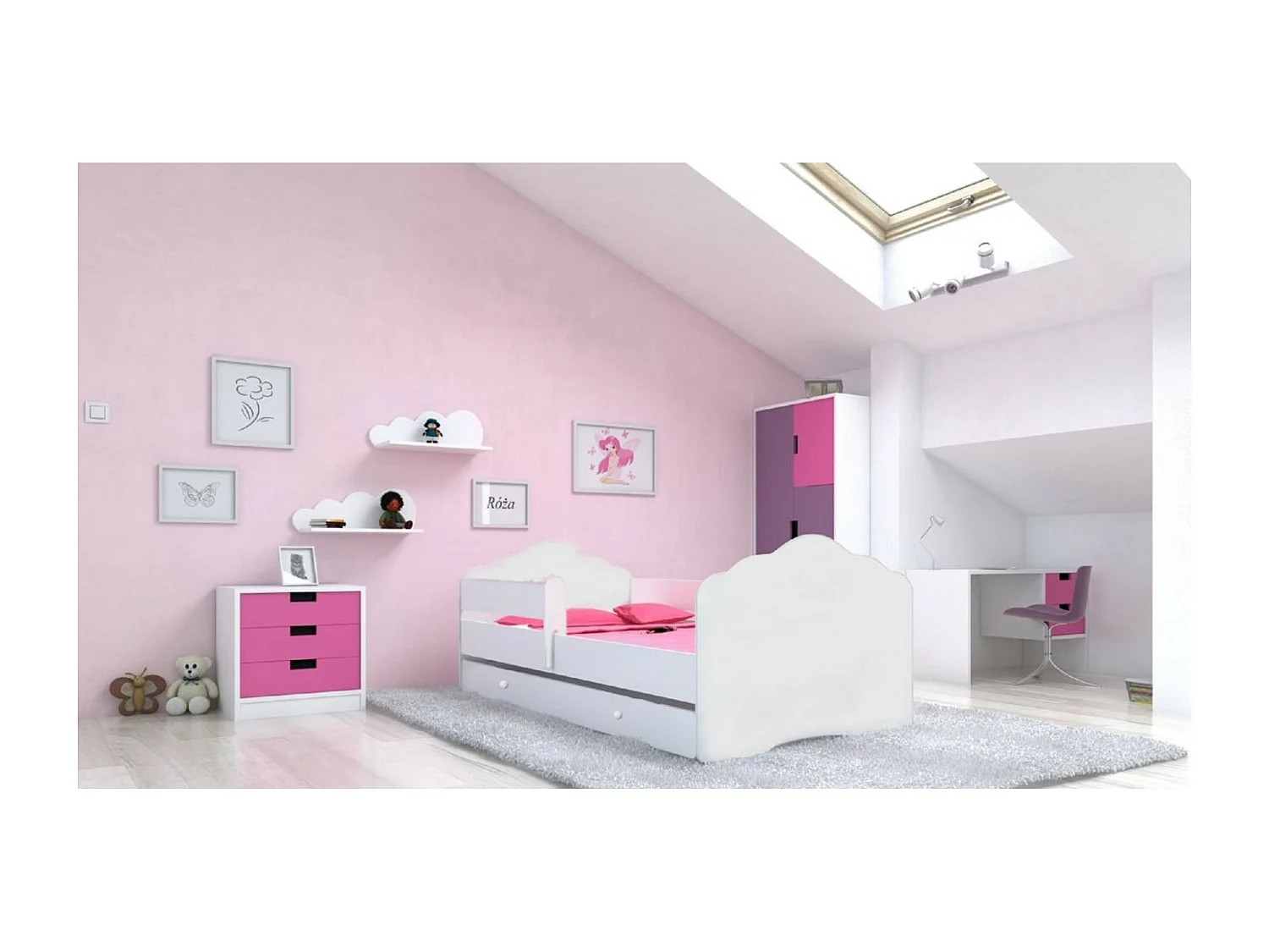 Letto Cosimo (80x160)/materasso incluso/bianca