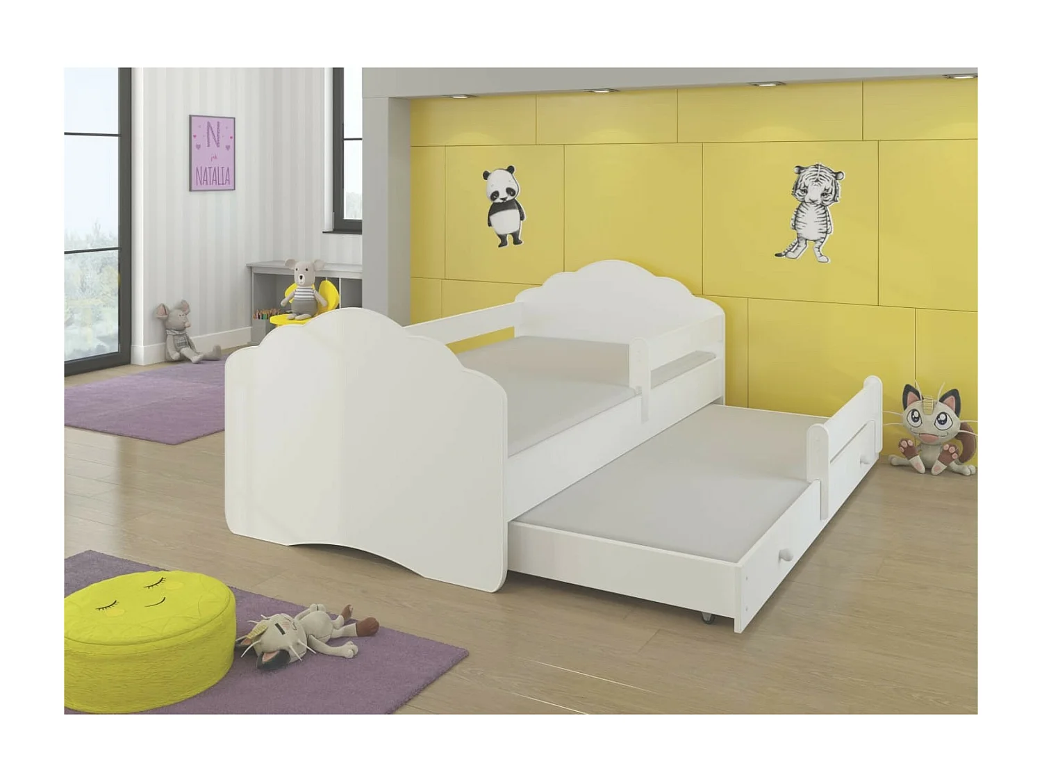 Letto Cosimo Lux M (80x160)  /materasso incluso/bianca