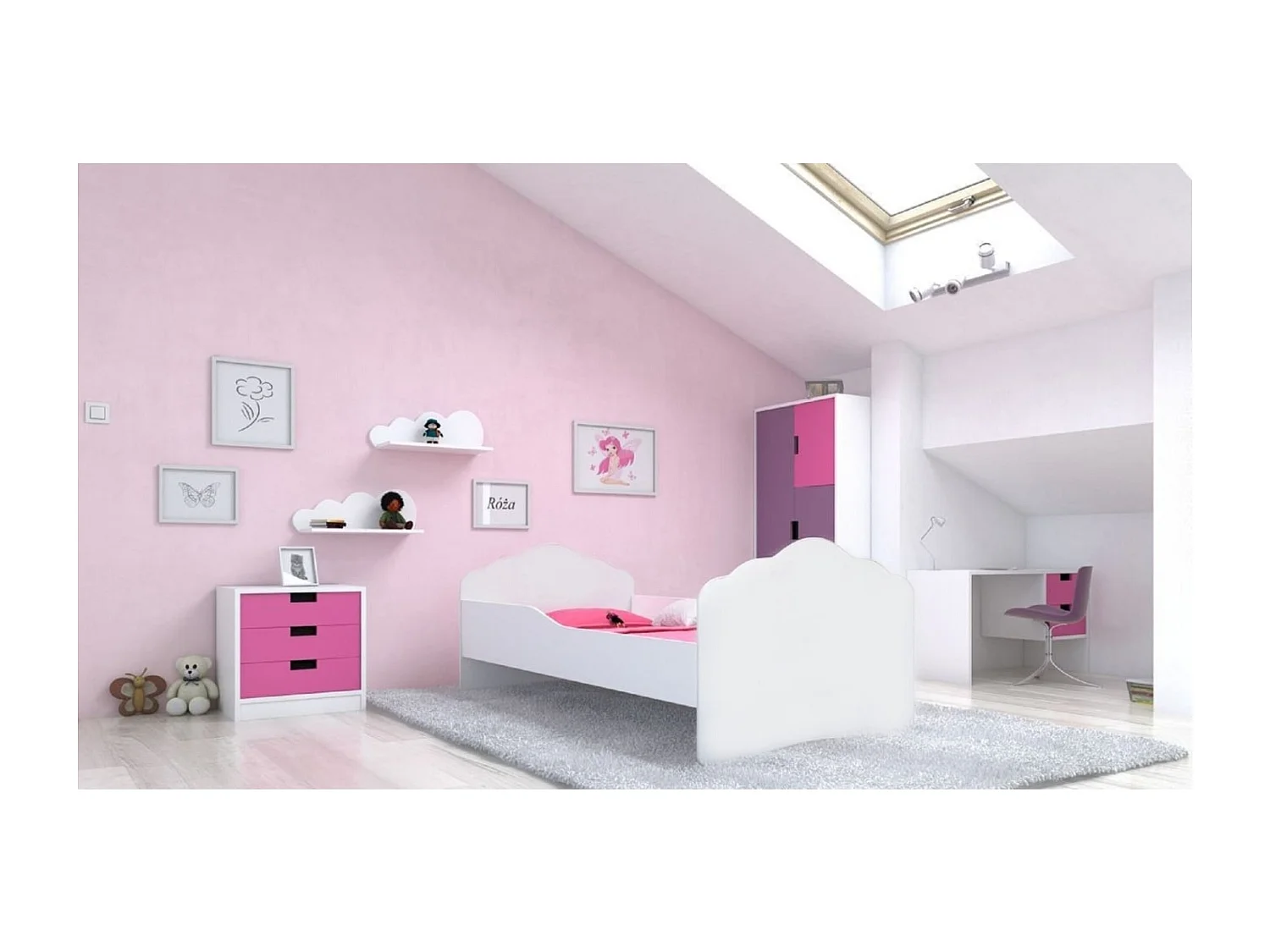 Letto Cosimo Premium (70x140)/materasso incluso/bianca