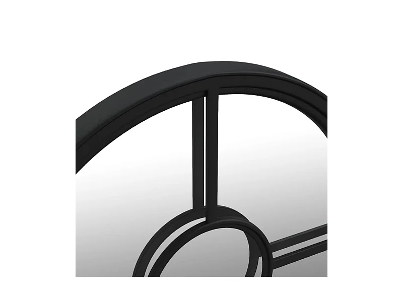 Espelho Redondo de Ferro Preto para Decoração Interna 40x4 cm