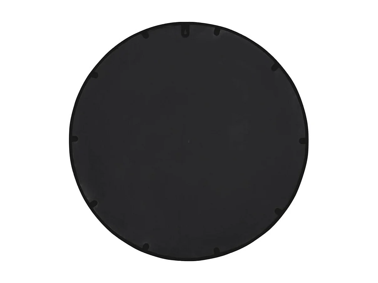 Espelho Redondo de Ferro Preto para Decoração Interna 40x4 cm