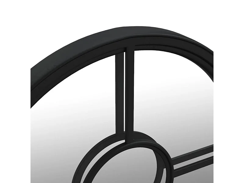 Espelho Redondo de Ferro Preto para Decoração Interna 40x4 cm