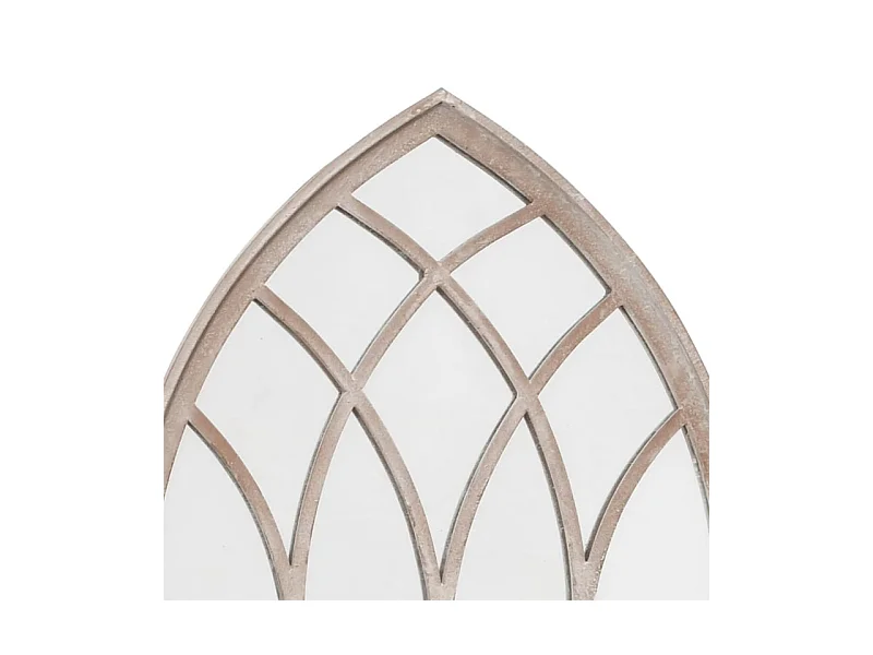 Espelho de Jardim de Ferro para Exterior 100x45 cm na Cor Areia