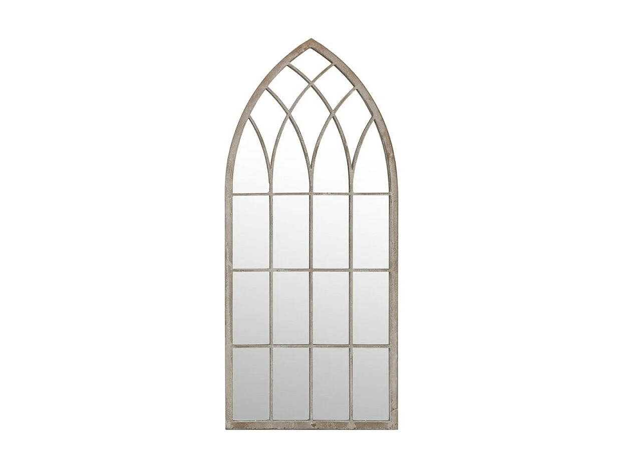 Espelho de Jardim em Ferro para Exterior 70x30 cm - Estilo Antigo Cor Areia