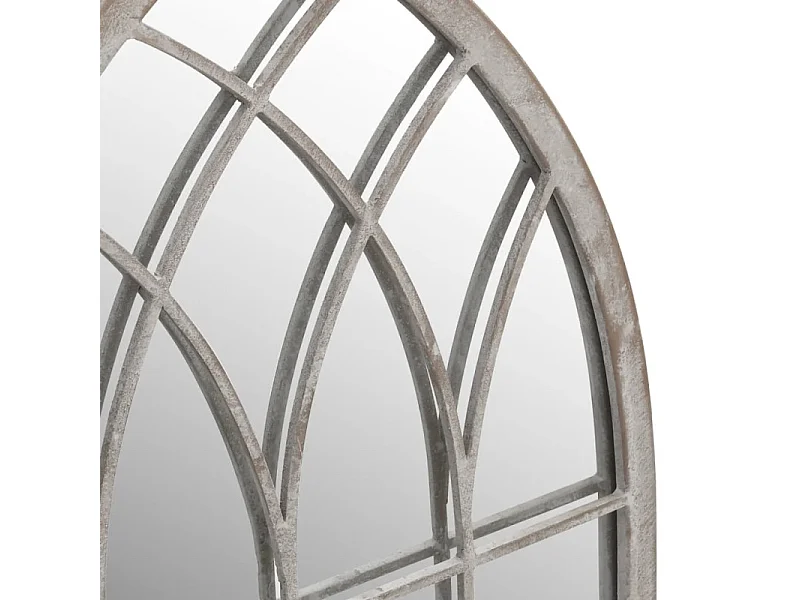 Espelho de Jardim em Ferro para Exterior 70x30 cm - Estilo Antigo Cor Areia