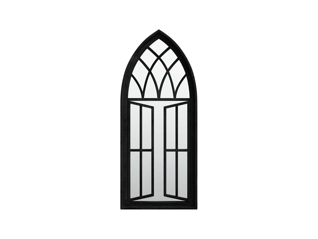 Espelho de Jardim Decorativo para Exterior em Ferro - 70x30 cm Preto