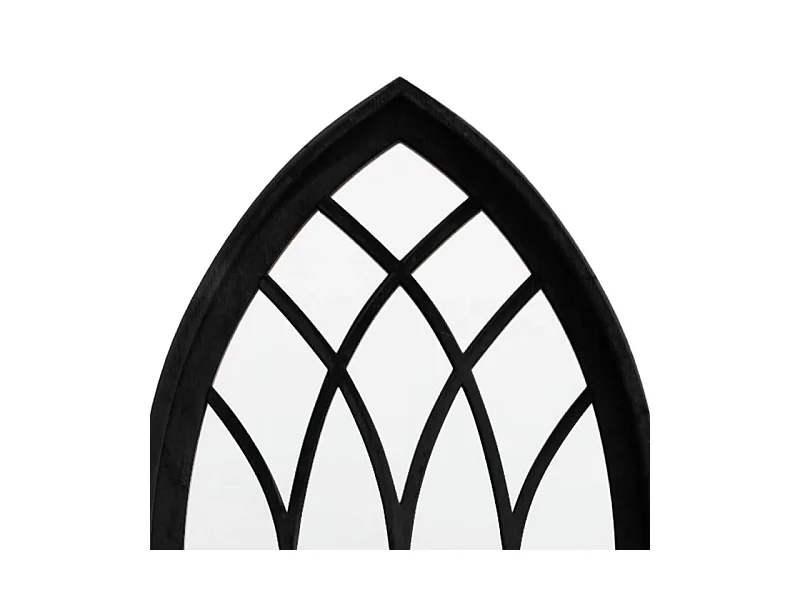 Espelho de Jardim Decorativo para Exterior em Ferro - 70x30 cm Preto