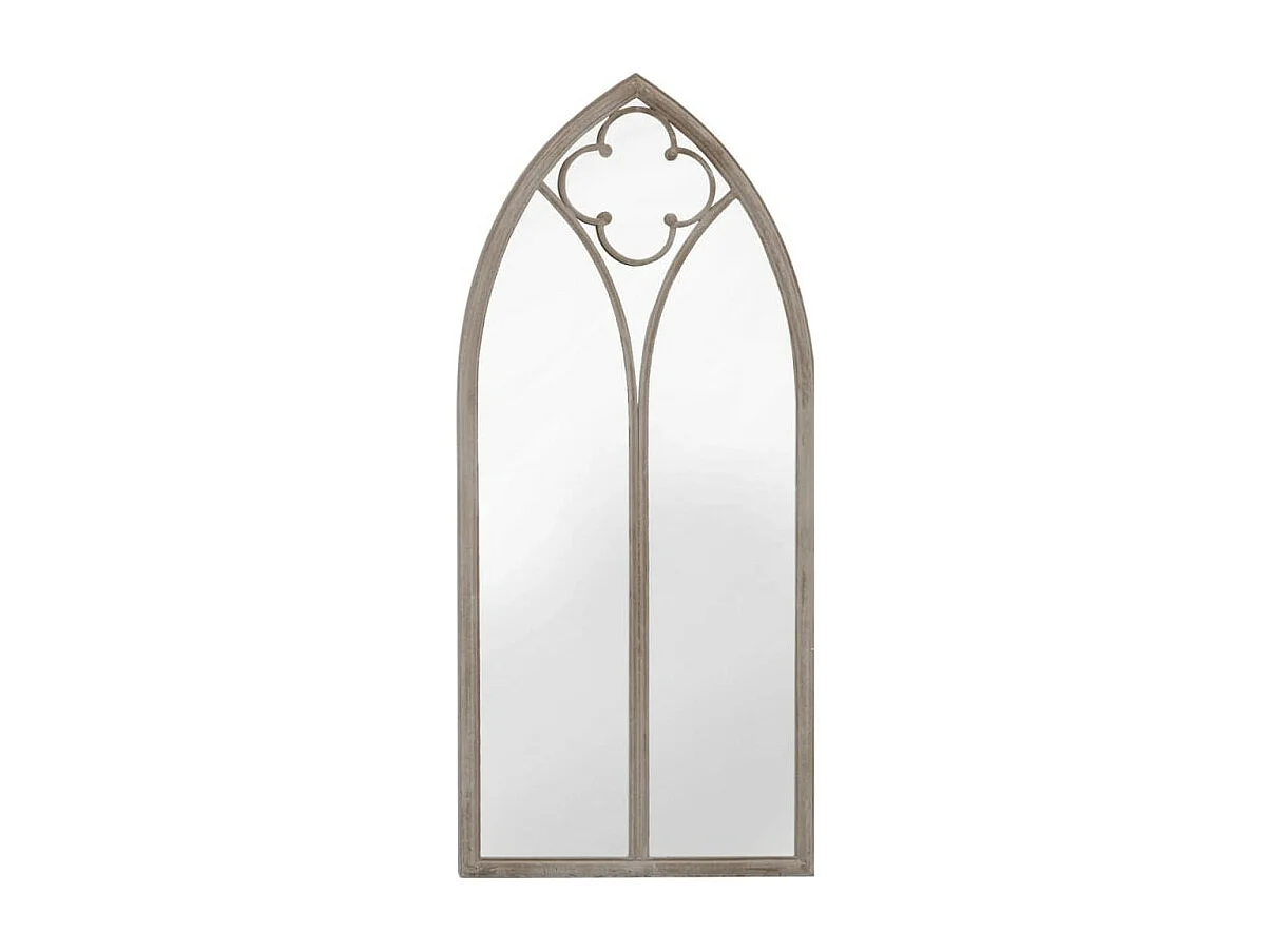 Espelho de Jardim de Ferro 100x45 cm para Uso Exterior na Cor Areia