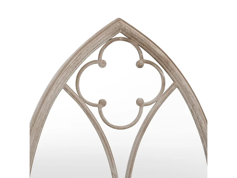 Espelho de Jardim de Ferro 100x45 cm para Uso Exterior na Cor Areia