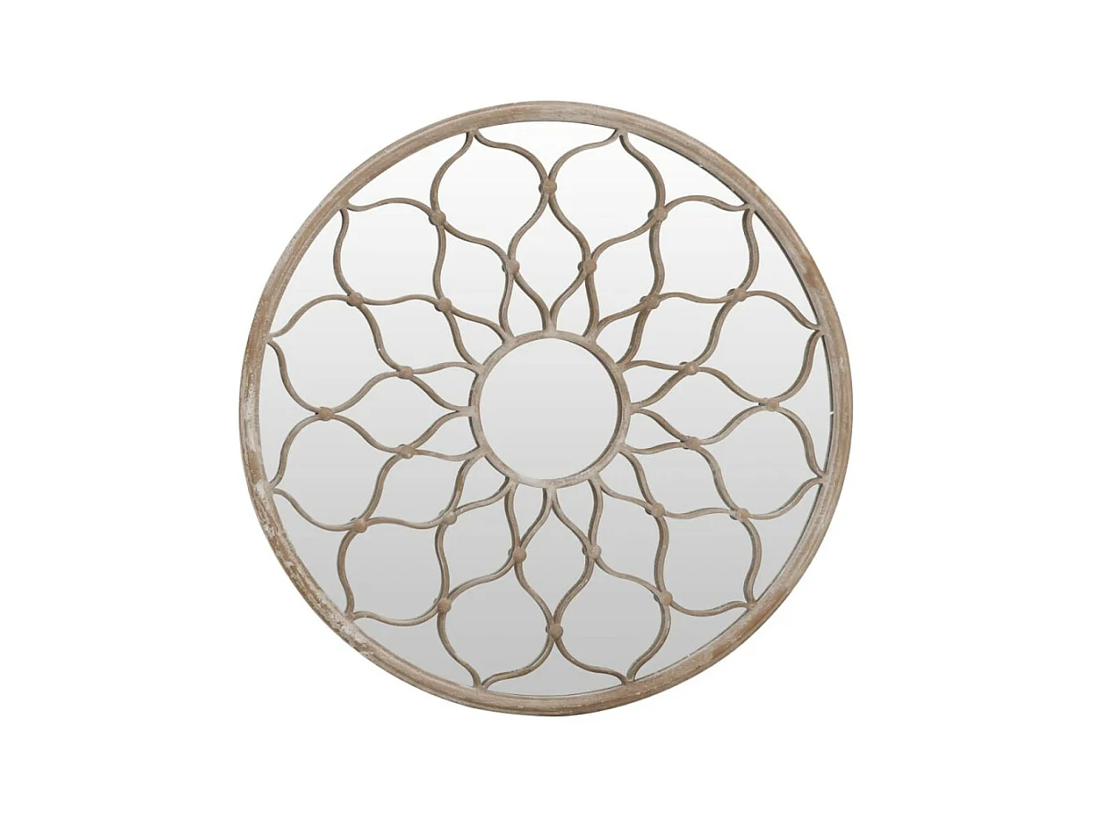 Espelho Redondo de Ferro Areia para Decoração Interior 40x3 cm