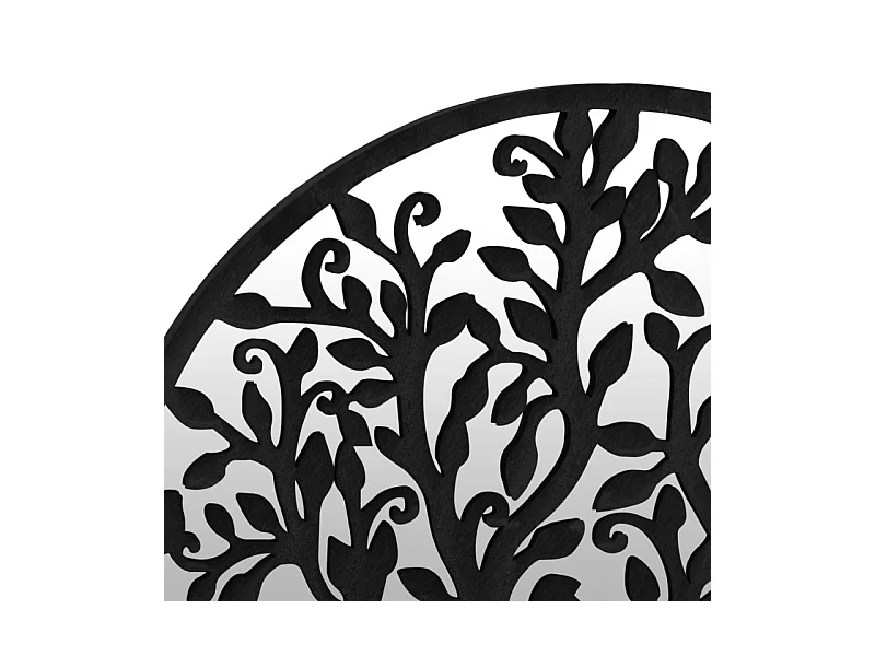 Miroir de jardin Noir 40x2,5 cm Fer Rond utilisation extérieure