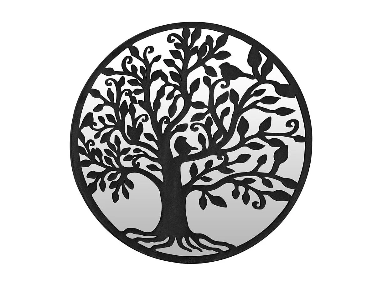 Miroir de jardin Noir 40x2,5 cm Fer Rond utilisation extérieure