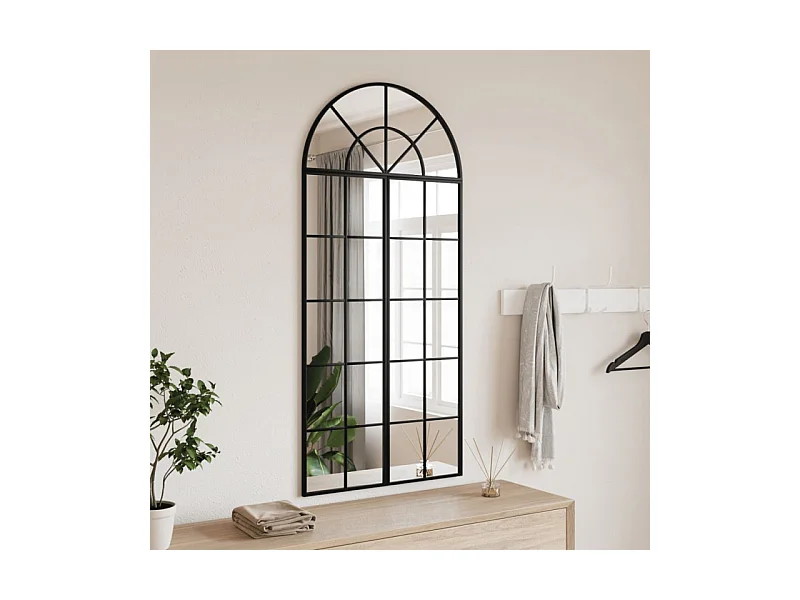 Miroir mural noir 60x130 cm arche fer