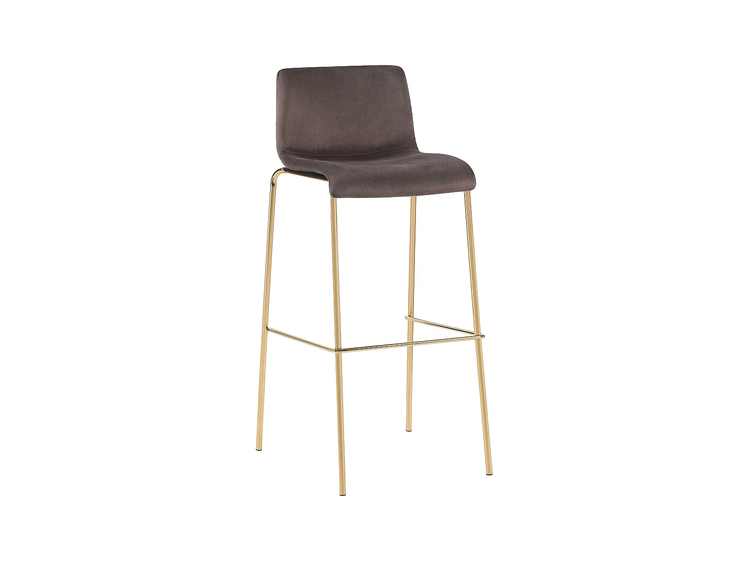 Tabouret de bar - Velours - Marron - Hoover