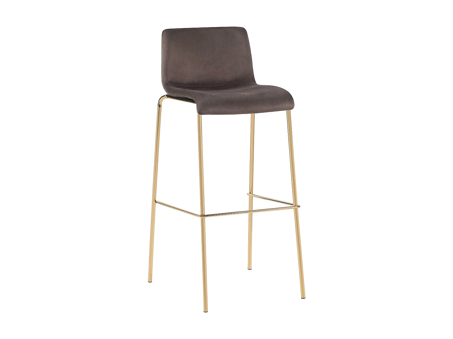 Tabouret de bar - Velours - Marron - Hoover
