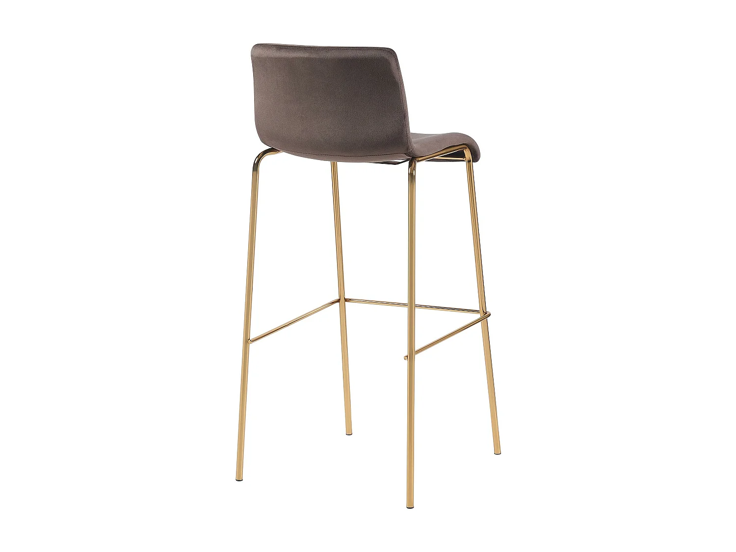 Tabouret de bar - Velours - Marron - Hoover