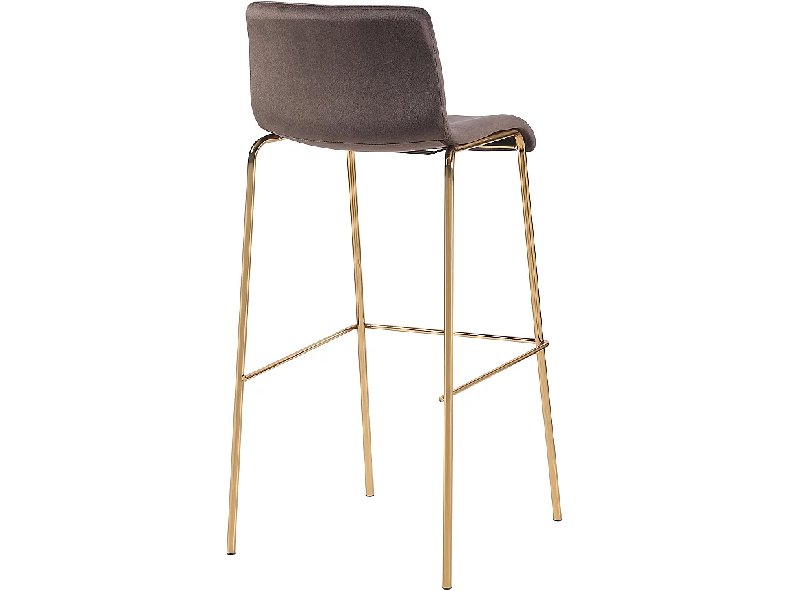 Tabouret de bar - Velours & Noir - Marron - Hoover