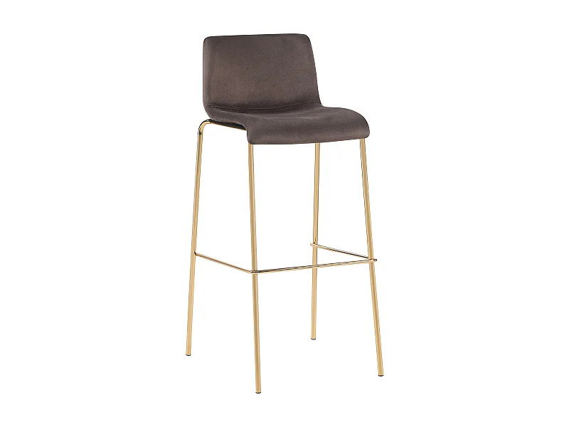 Tabouret de bar - Velours - Marron - Hoover