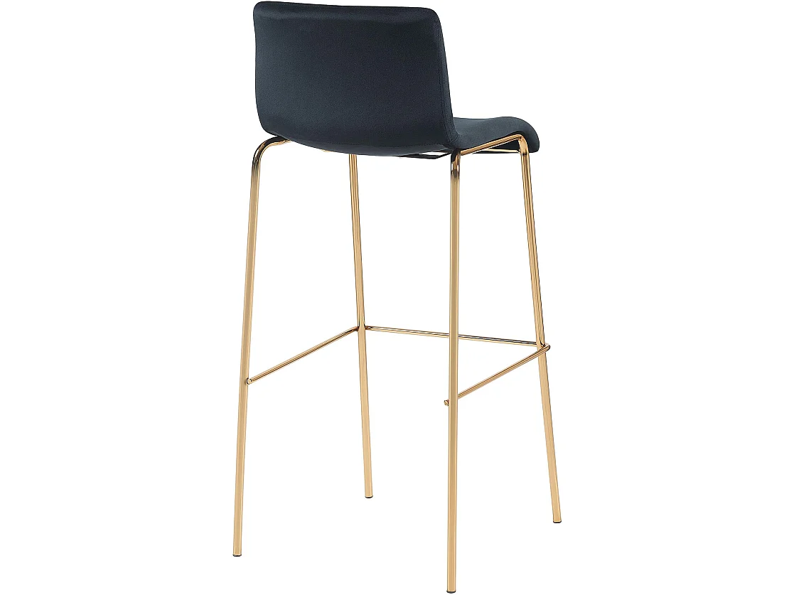 Tabouret de bar - Velours & Noir - Noir - Hoover