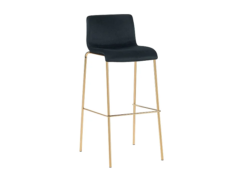 Tabouret de bar - Velours - Noir - Hoover