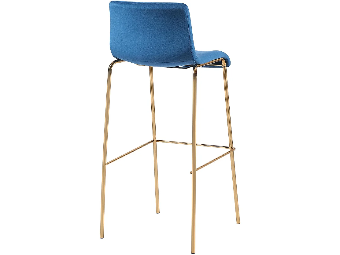 Tabouret de bar - Velours & Noir - Bleu - Hoover