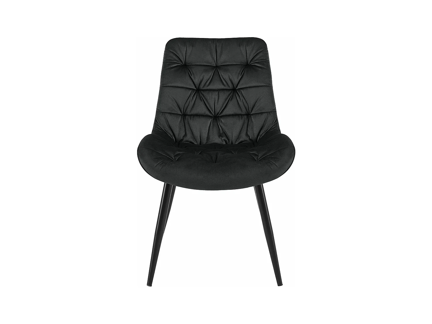 Lot de 2  chaise salle à manger - Velours - Noir - Rossford